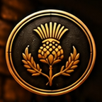 Scotland thistle medallion from The Dragon’s Dram banner