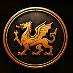 Welsh dragon medallion from The Dragon’s Dram banner
